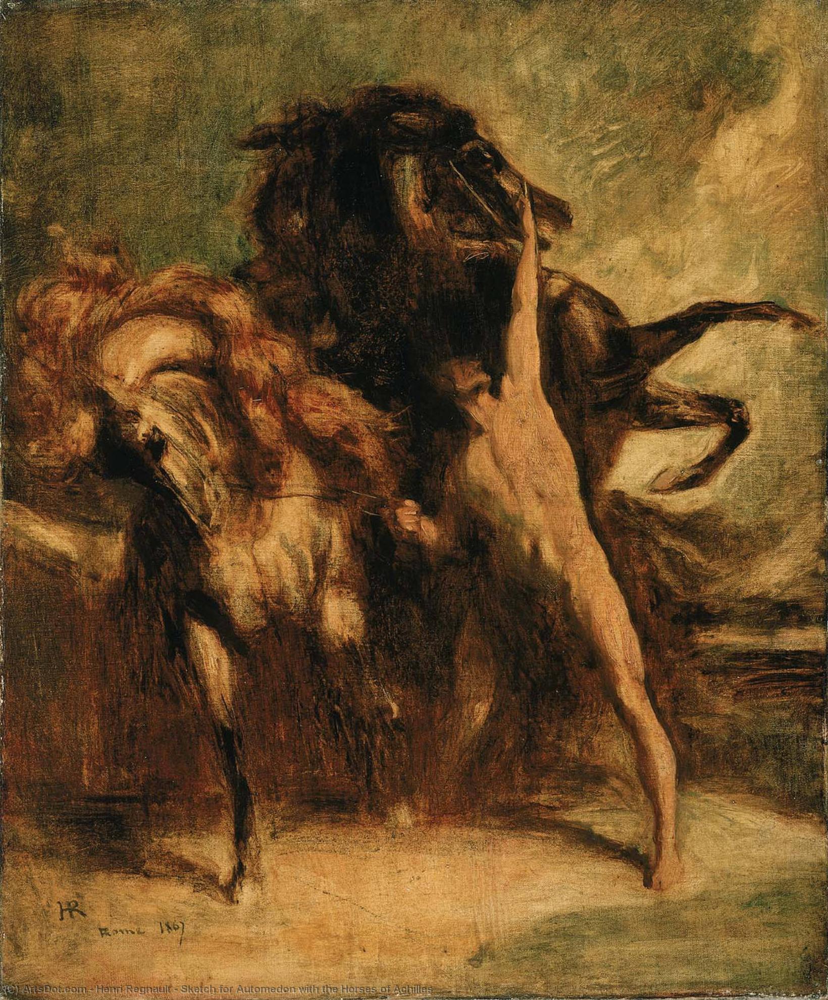 Sketch For Automedon With The Horses Of Achilles — Henri Regnault