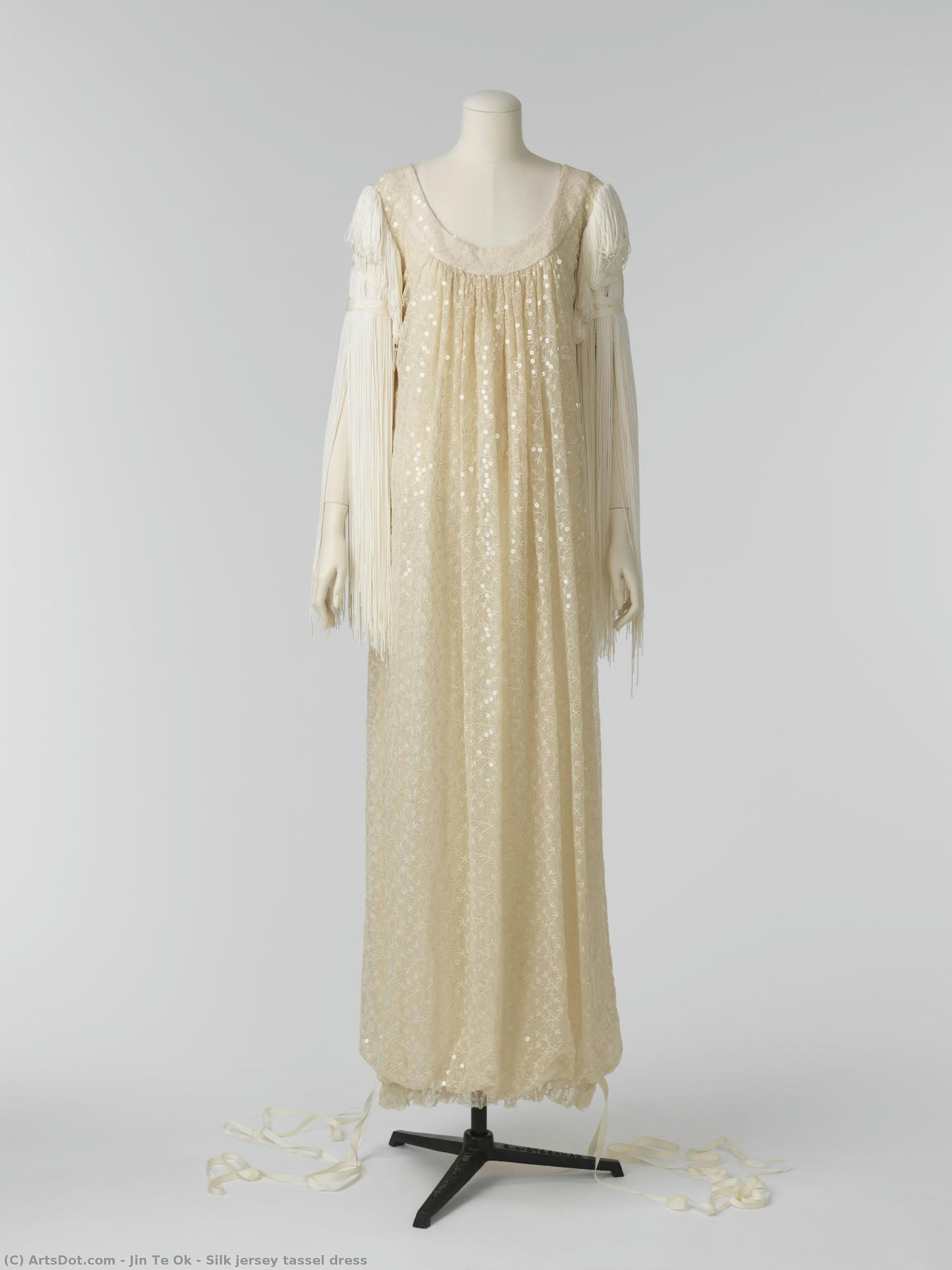 Silk Jersey Tassel Dress — Jin Te Ok