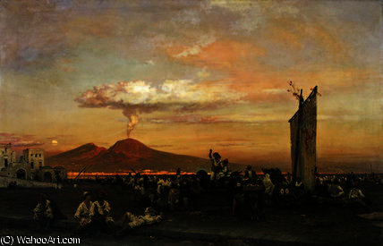 Quayside At Naples — Оswald Аченбах