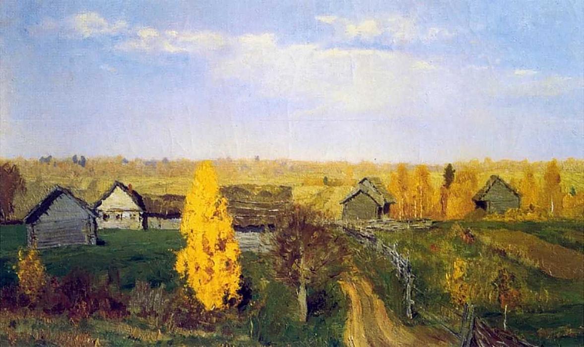 Golden Autumn, Village — Isaak Ilyich Levitan