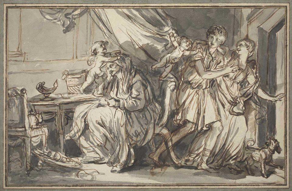 Lovers Profiting From The Drowsiness Of The Grandmother — Jean-baptiste Greuze