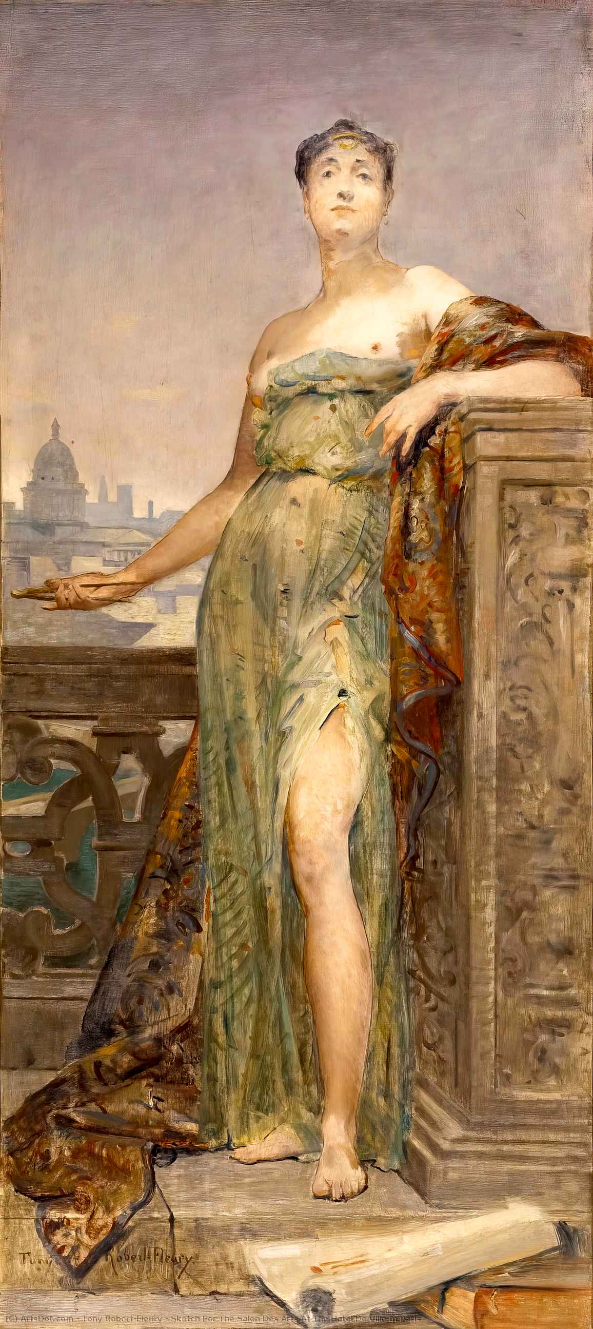 Sketch For The Salon Des Arts At The Hotel De Ville In Paris — Tony Robert-fleury