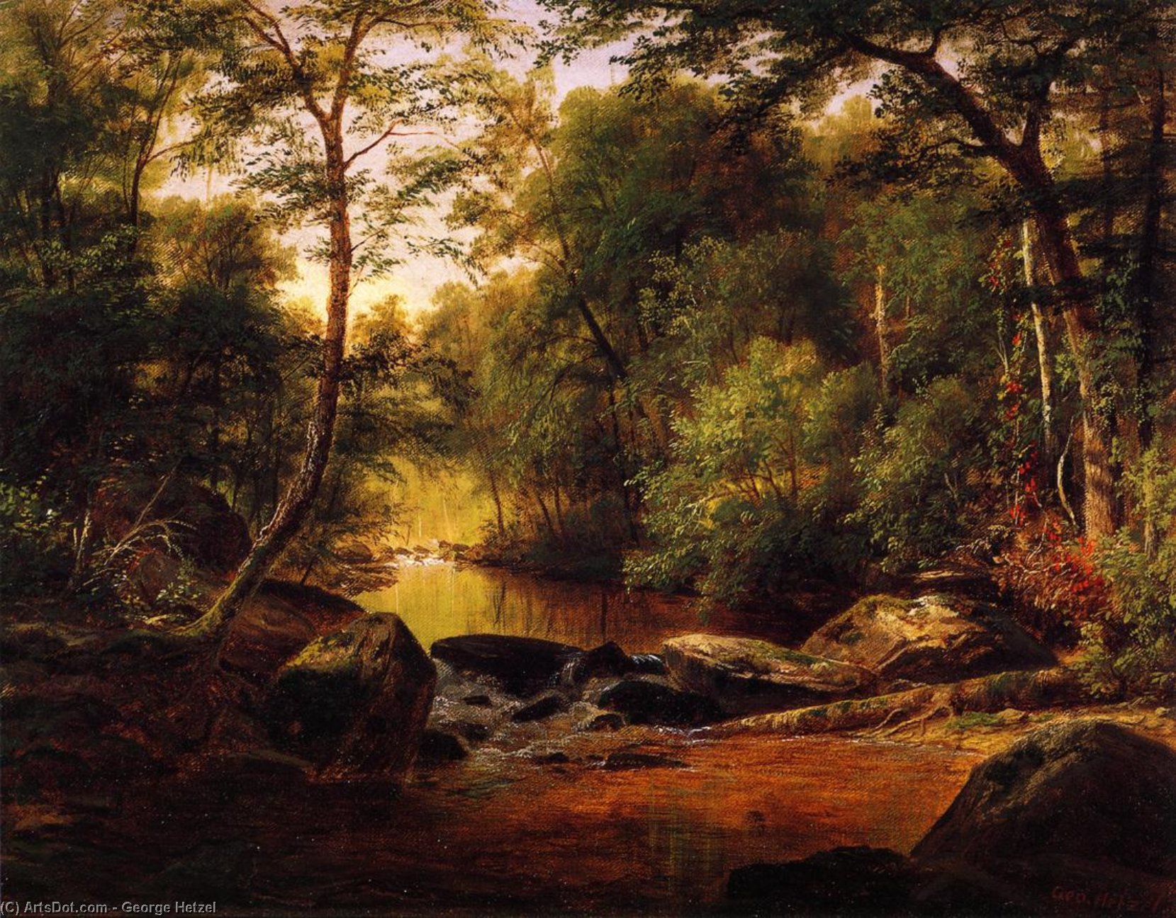 A River Landscape — George Hetzel