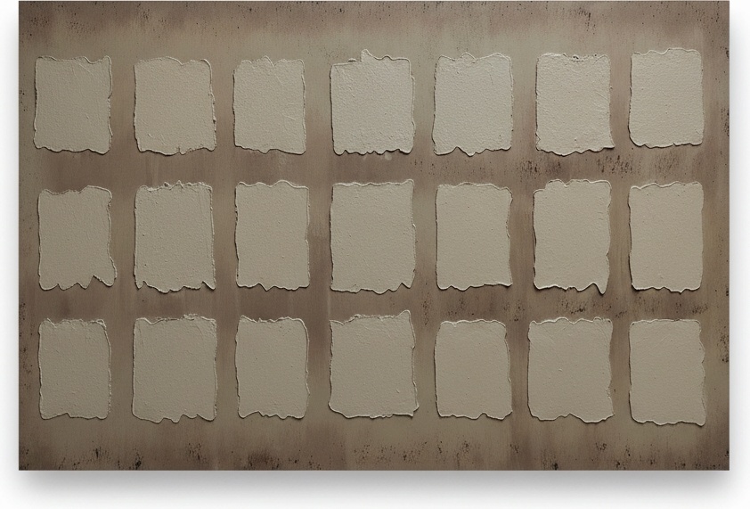 Fragmented Echoes Of Antiquity In A Monochromatic Grid Of Weathered Earth — David Moreau