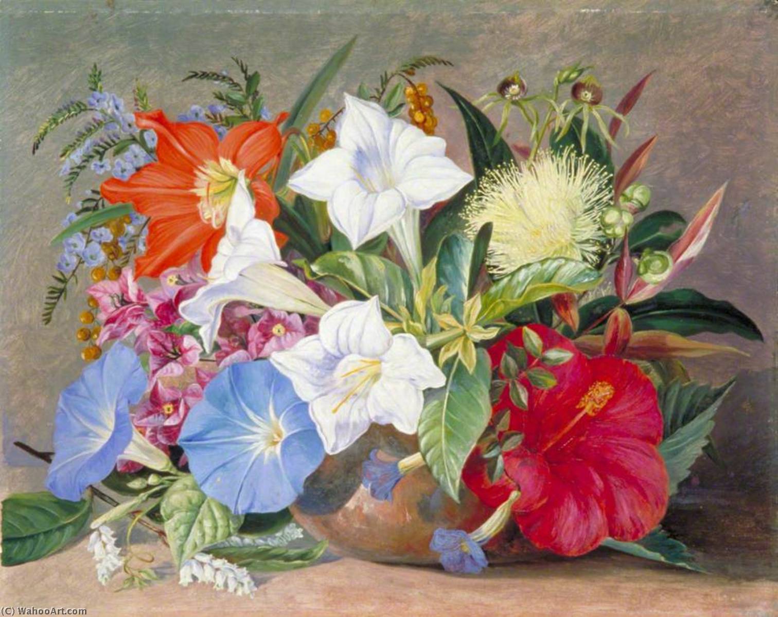 Gruppe Von Blumen, Wild Und Kultiviert, In Jamaika — Marianne North