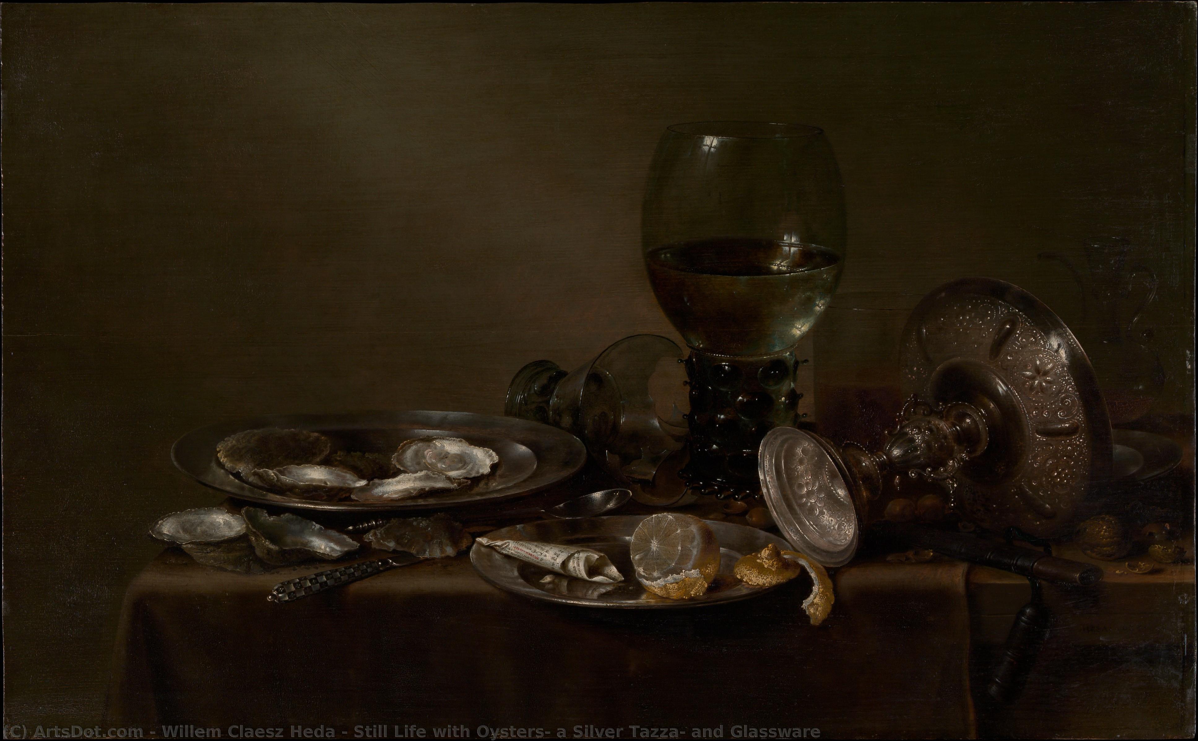 Still Life With Oysters, A Silver Tazza, And Glassware — Willem Claesz Heda