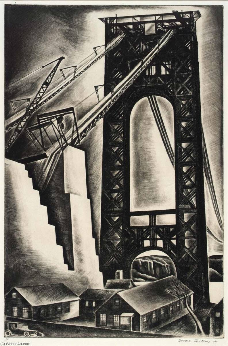 Hudson River Bridge — Howard Cook