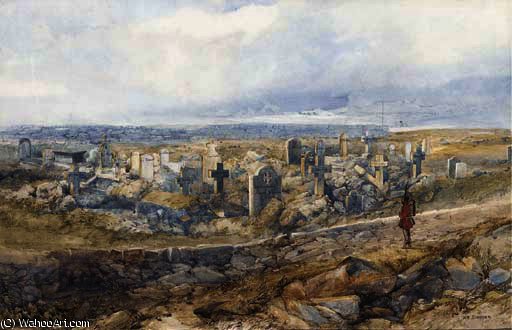 The Graves On Cathcart's Hill Of The Officers Of The Fourth Division Who Fell At Inkerman — William Simpson