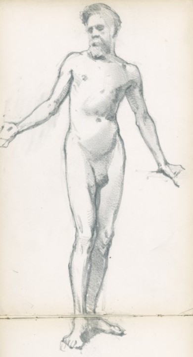 Life Drawing Of A Standing Male Nude — Sir George Clausen
