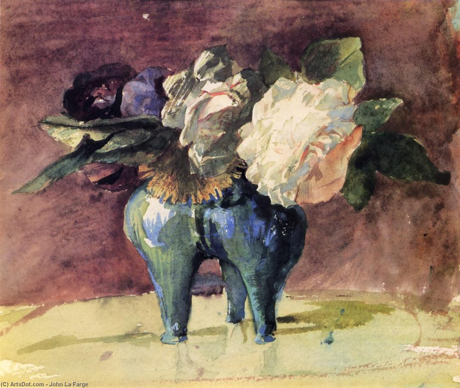 Flowers. In A Blue Chinese Vase, Of Antique Shape — Џон Лафарж