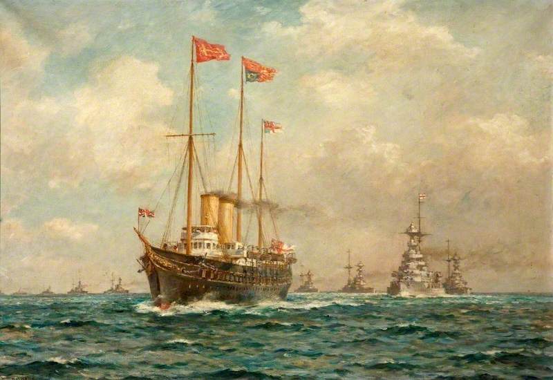 King George V On The 'victoria And Albert' Takes The Tiller And Orders The Fleet To Sea, July 17th 1935 — Bernard Finnigan Gribble