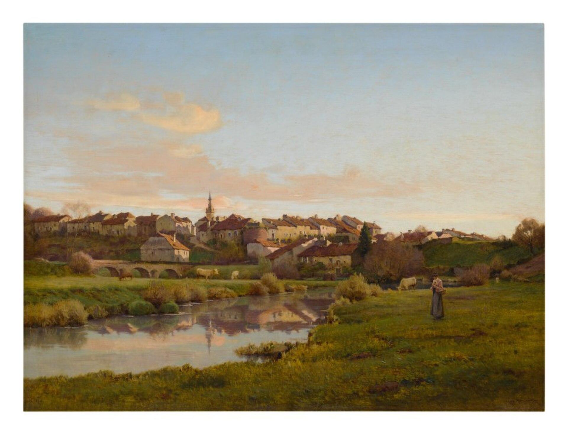 La Saône A Châtillon, Le Soir (vosges) — Jean Ferdinand Monchablon