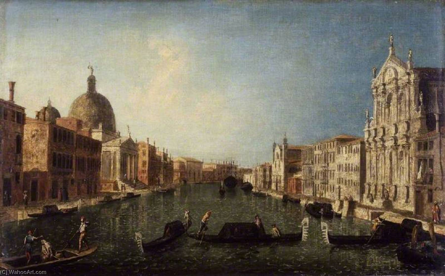 The Grand Canal With San Simeone, Venice — Michele Giovanni Marieschi