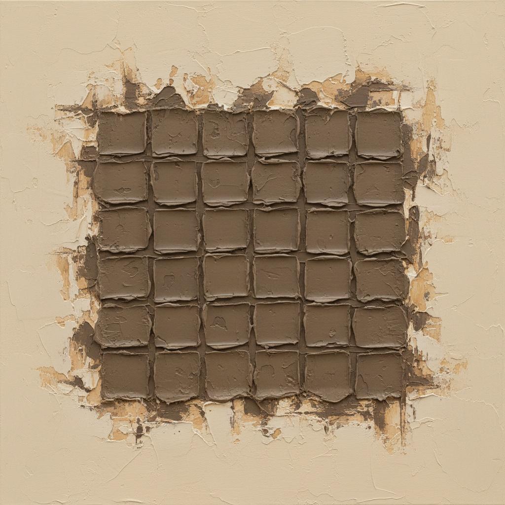 Monolithic Earth: A Sculptural Study In Eroded Umber And Tactile Geometric Order — David Moreau