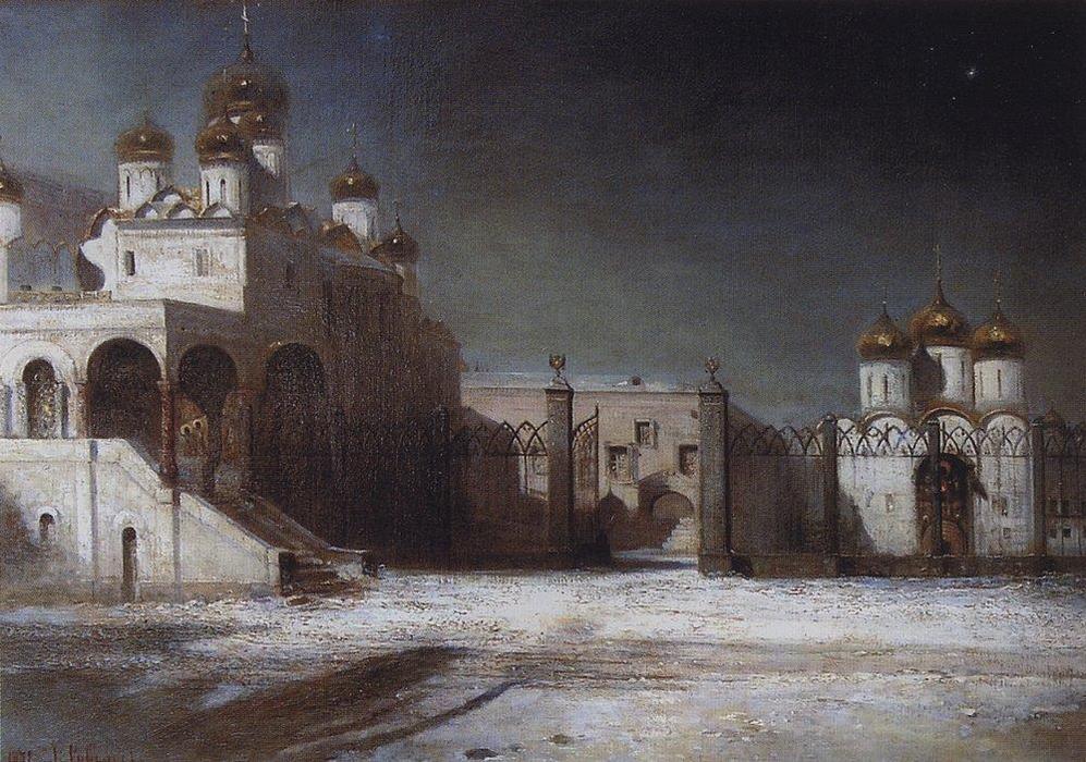 Cathedral Square In The Moscow Kremlin At Night — Aleksey Savrasov