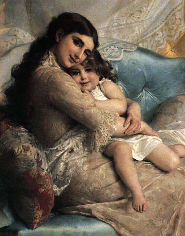Portrait Of A Mother And Daughter — Émile Munier