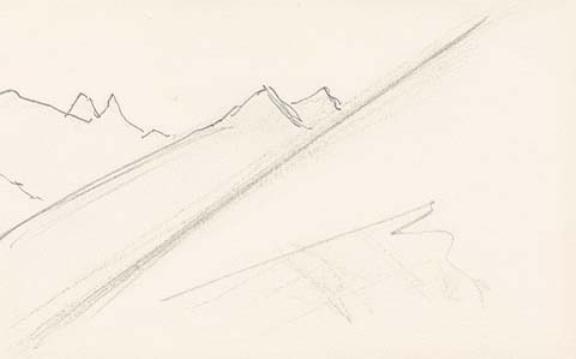 Cursory Sketch Of Kulu Valley View — Nicholas Roerich