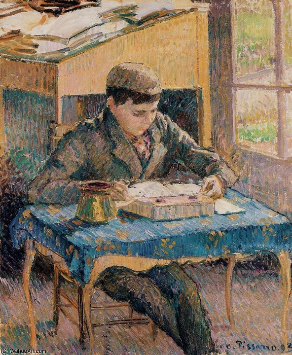 Portrait Of Rodo Pissarro Reading (the Artist's Son) — Camille Pissarro