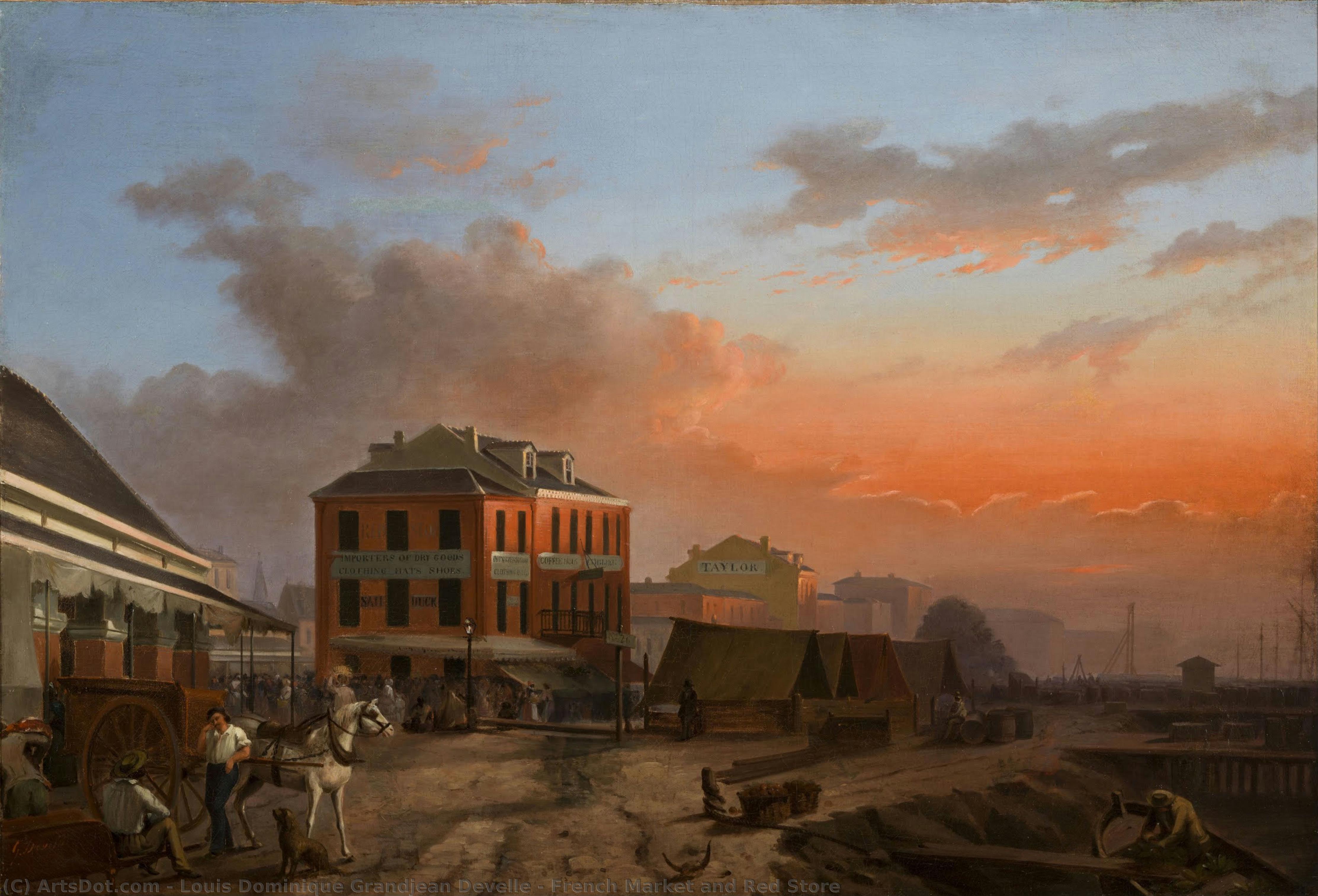 French Market And Red Store — Louis Dominique Grandjean Develle