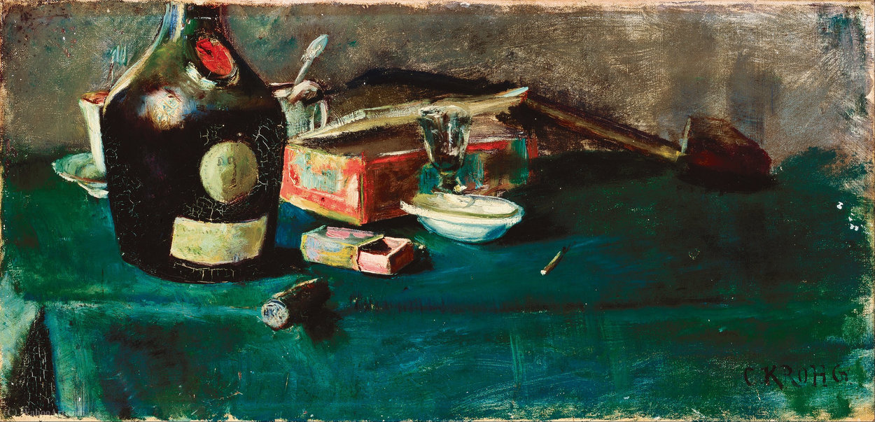 Still Life With A D.o.m. Bottle — Christian Krohg