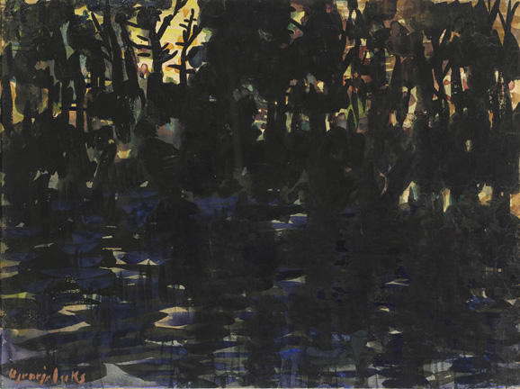 Wooded Landscape With Pond — George Benjamin Luks