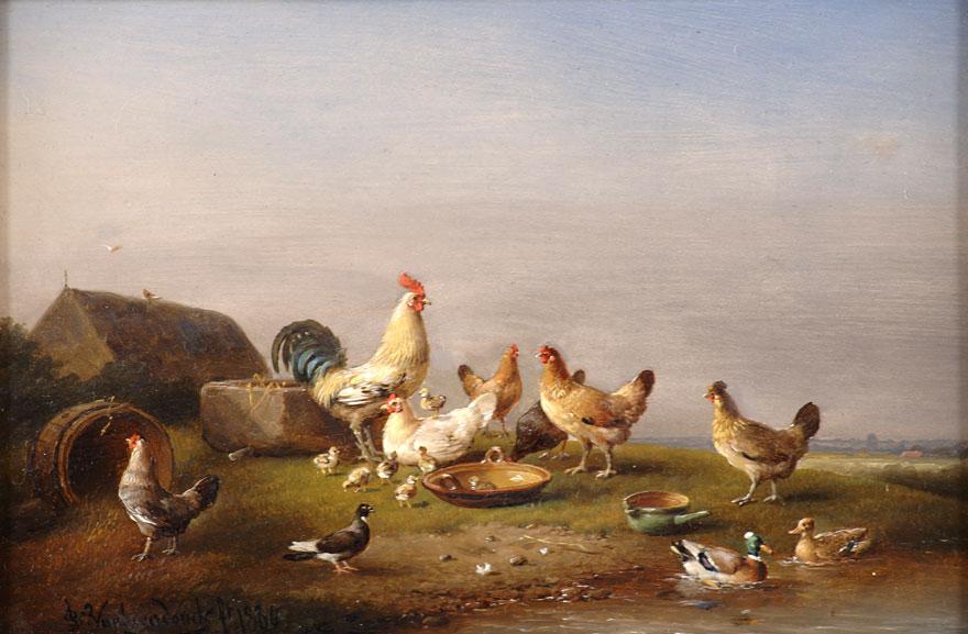 Fowl By The Pond — Franz Van Severdonck