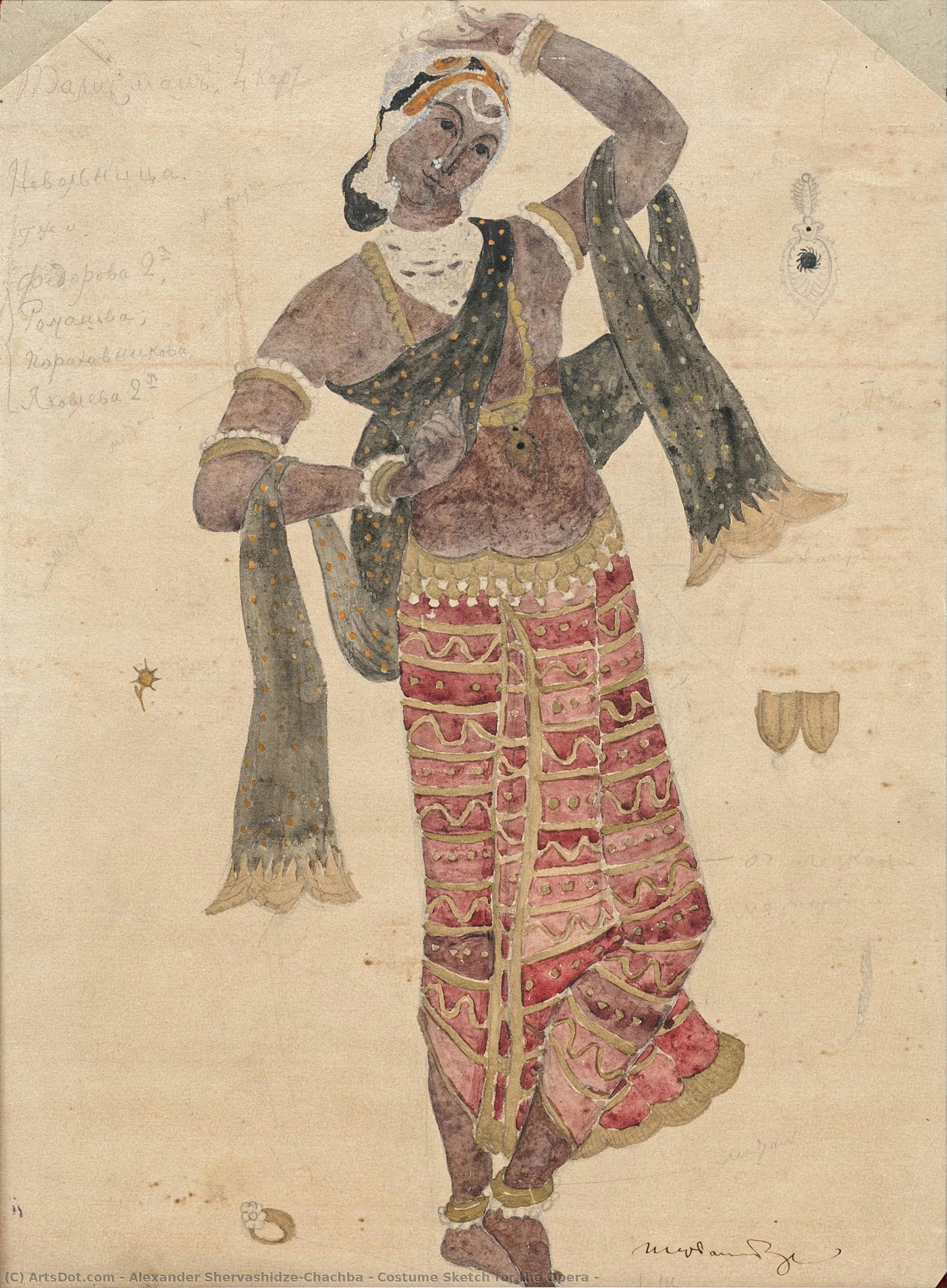 Costume Sketch For The Opera — Alexander Shervashidze-chachba