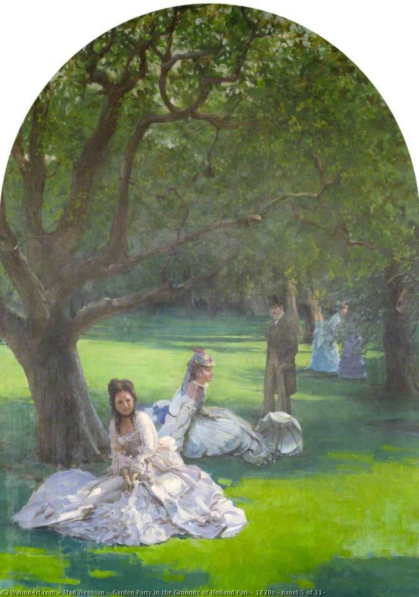 Garden Party In The Grounds Of Holland Park, 1870s (panel 5 Of 11) — Mao Wenbiao