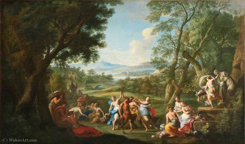 Nymphs And Satyrs Celebrating Flora And Priapus With Flowers — Andrea Locatelli