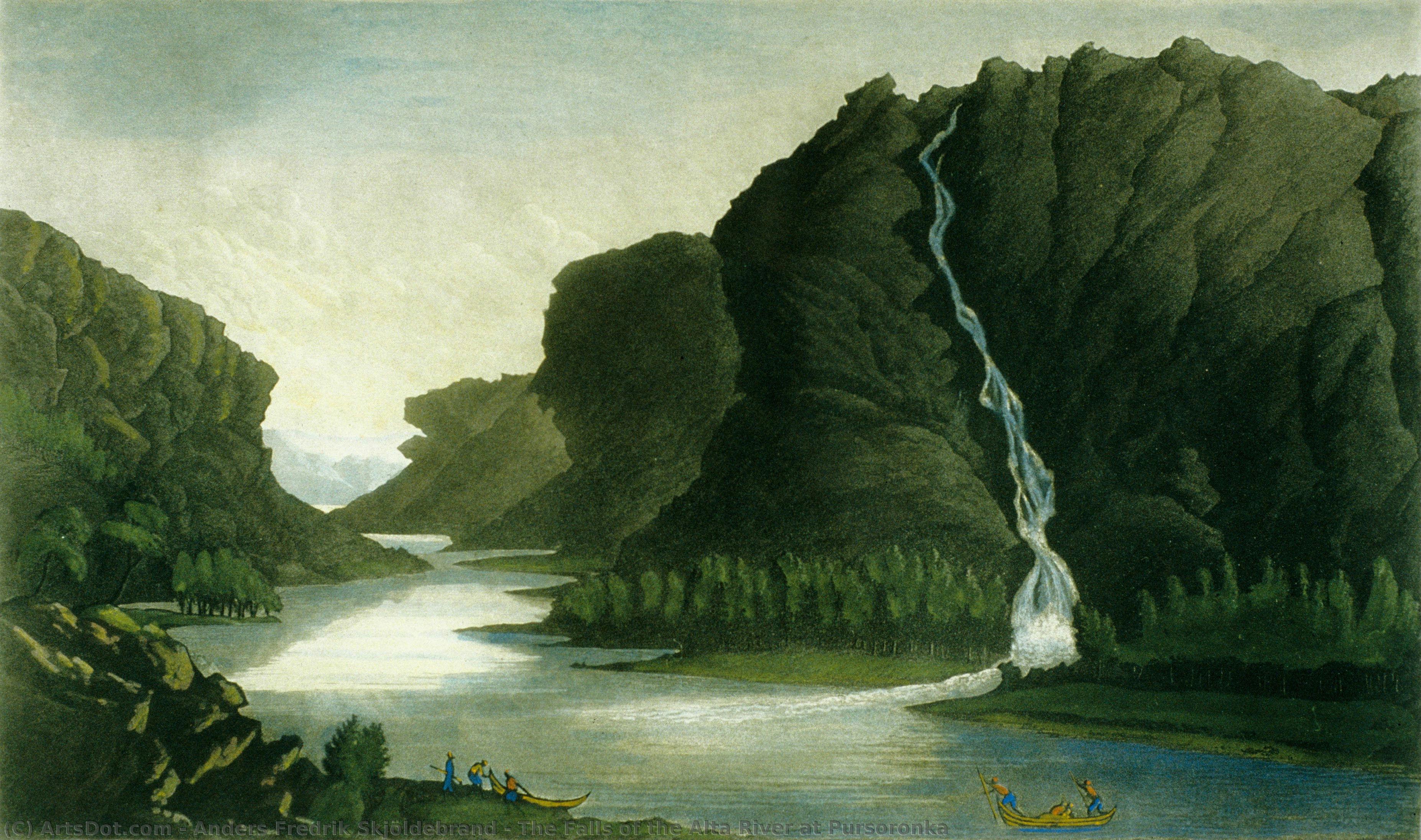 The Falls Of The Alta River At Pursoronka — Anders Fredrik Skjöldebrand