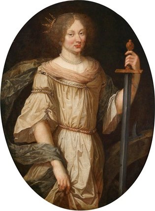 Portrait Of A Lady, Identified Traditionally As Marquise De Montaigne, As Saint Catherine Of Alexandria — Claude Lefebvre