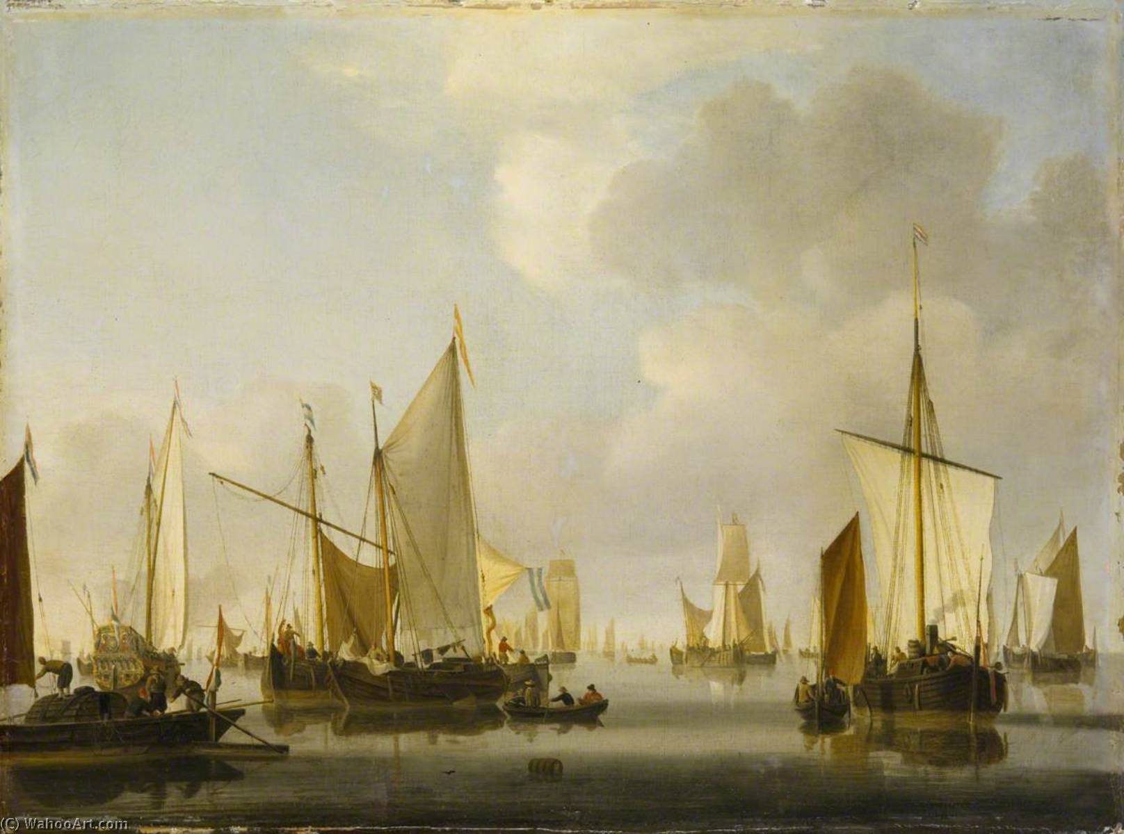 Fishing Boats In A Calm — Willem Van De Velde The Elder