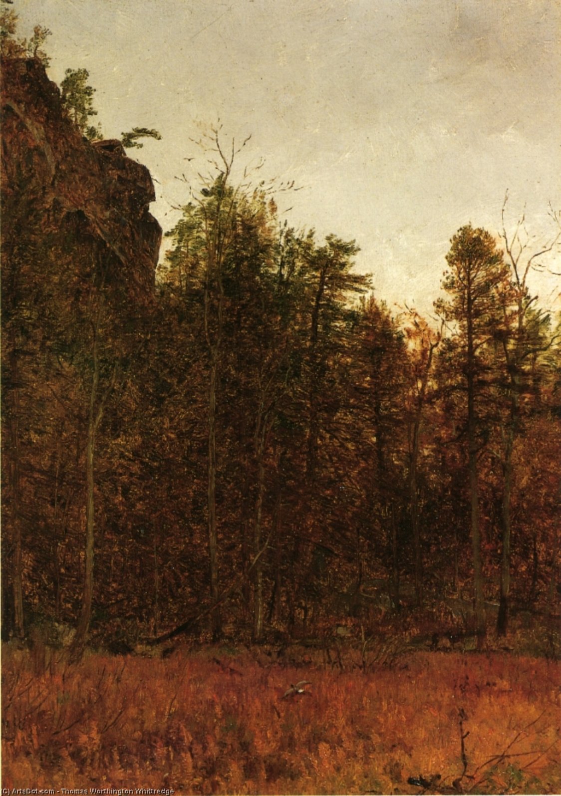 A Grey Day Under The Cliff — Thomas Worthington Whittredge