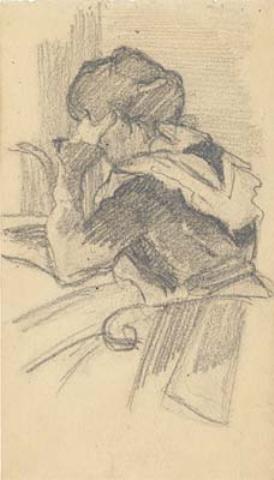 Sketch Of Woman From Back — Nicholas Roerich