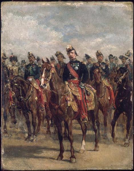 Napoléon Iii À Cheval Entouré De Son État Major — Jean-louis Ernest Meissonier