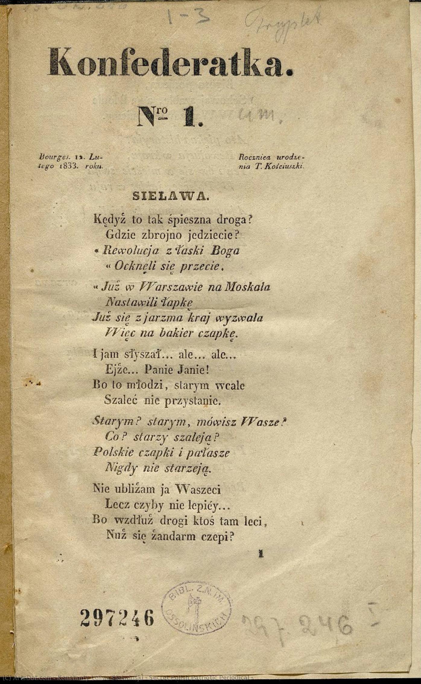 Secret Polish Patriotic Periodical — Konstanty Leliwa Slotwinski