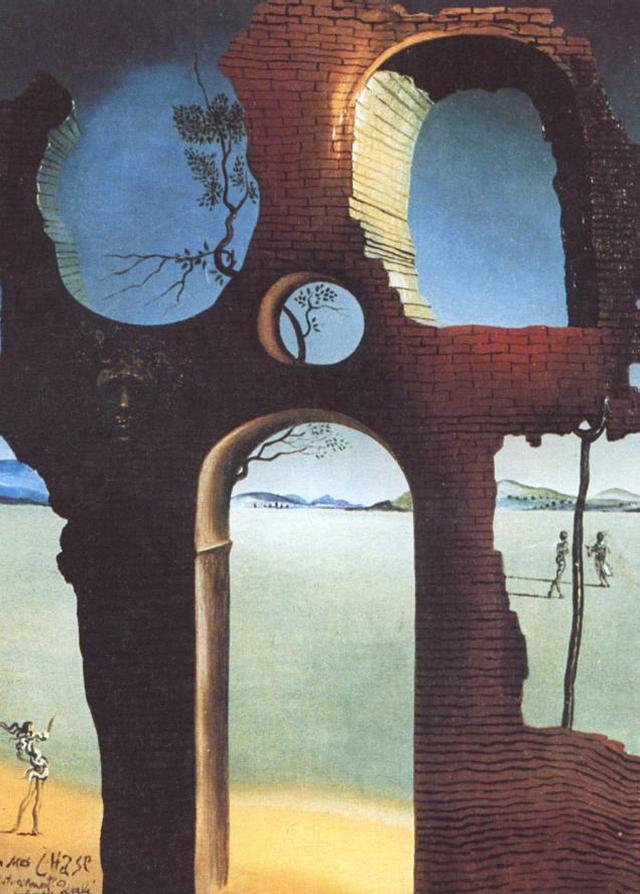 Ruina Con Cabeza De Medusa Y Paisaje — Salvador Dalí