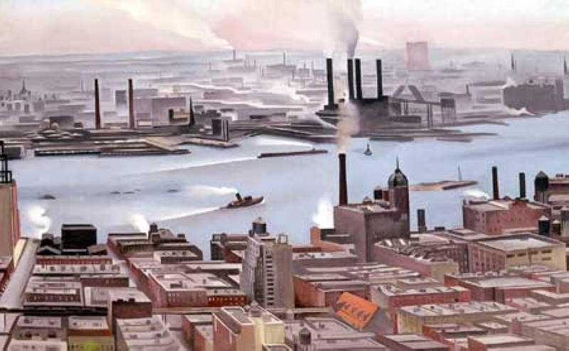 East River From The Thirtieth Story Of The Shelton Hotel — Georgia O'keeffe