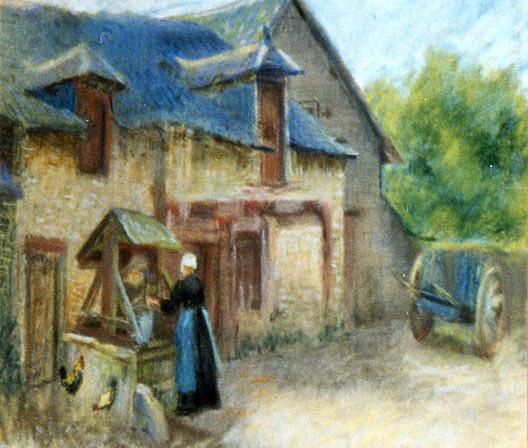 Woman At The Farm Well, (painting) — Katherine Beatrice Mcnaughton Mowry
