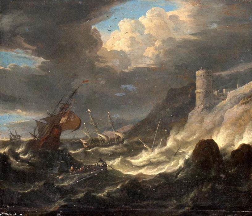 Shipping Off A Rocky Coast In Storm — Pieter The Younger Mulier