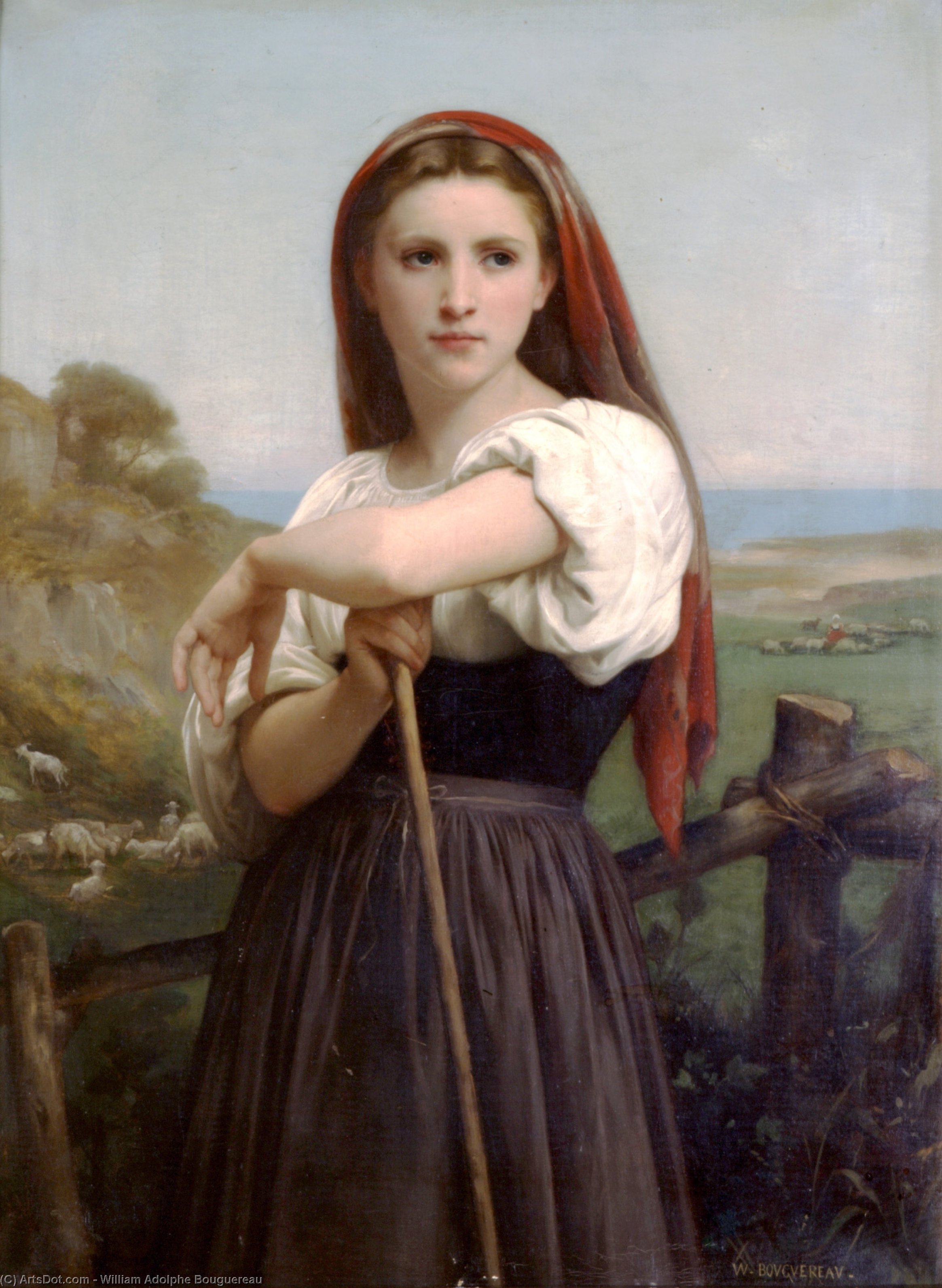Young Shepherdess — ウィリアム・アドルフ・ボーギュレウ