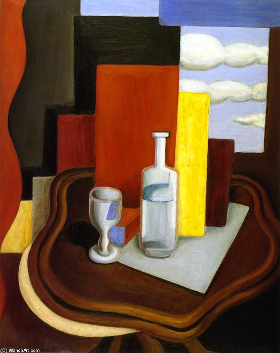 Louis-philipe Table With A Bottle And Glass — Roger De La Fresnaye