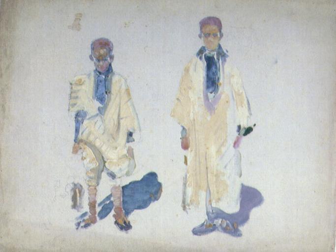 Hommage De La Jeunesse De La France A La Statue De Jules Ferry Deux Enfants En Habit Tunisien — William Laparra
