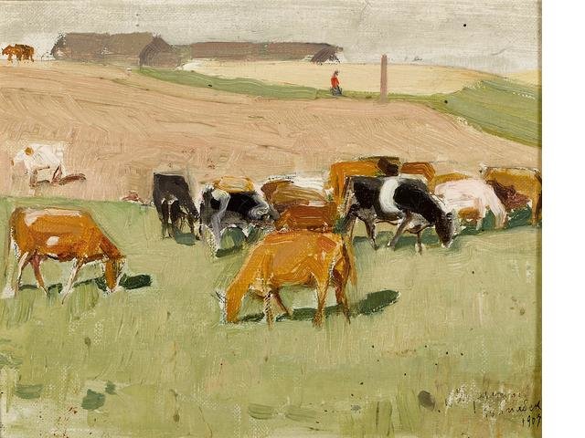 Cattle Herd In A Field — Philip William May