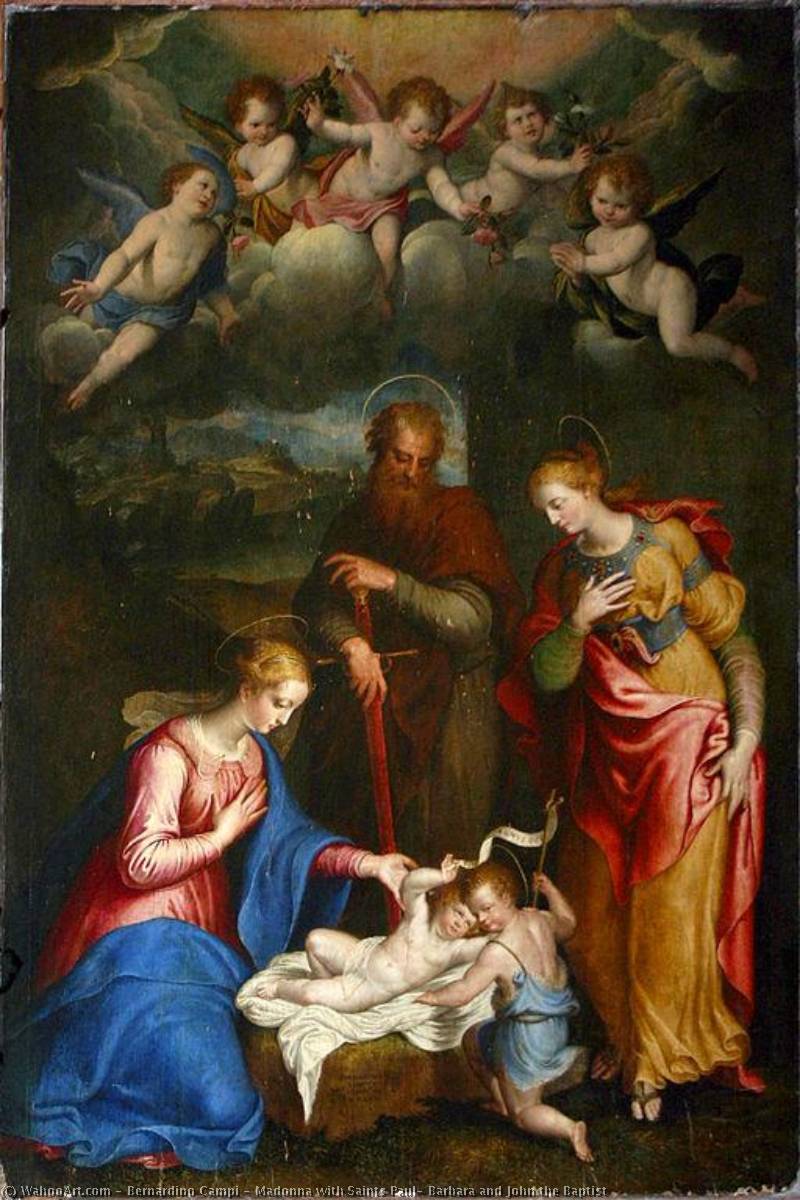 Madonna With Saints Paul, Barbara And John The Baptist — Bernardino Campi