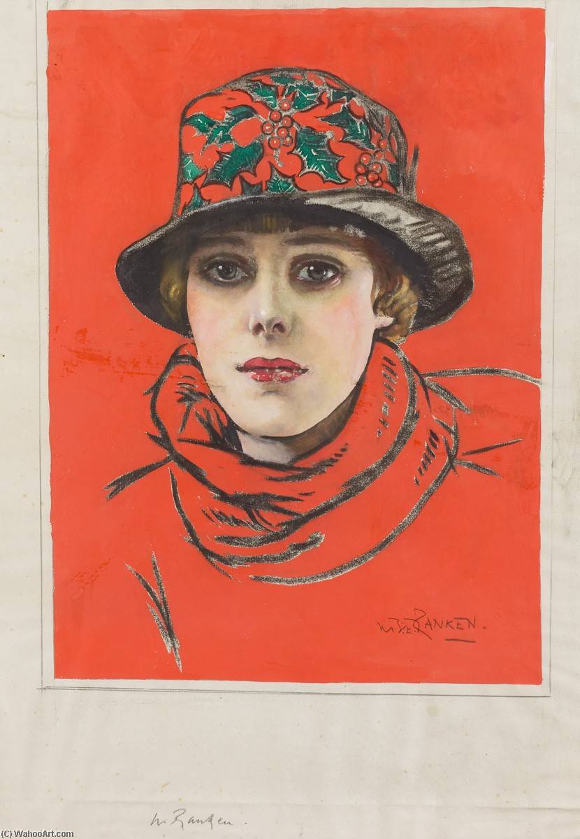 Head Of A Girl (girl In A Red Hat) — William Bruce Ellis Ranken