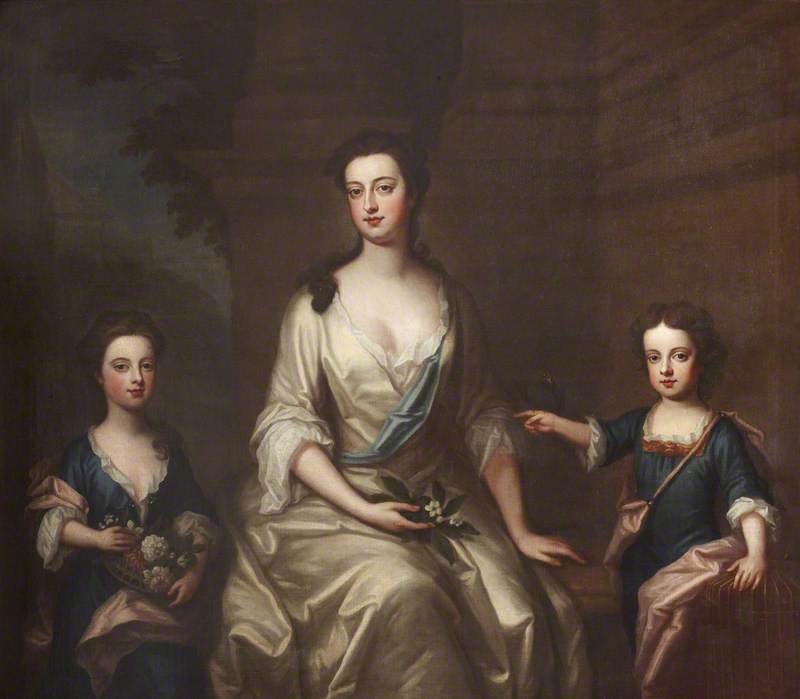 Elizabeth Felton (1676–1741), Countess Of Bristol, With Her Children Lady Henrietta Hervey (1703–1712), And Her Twin Brother Lord Charles Hervey (1703–1786) — Charles D' Agar
