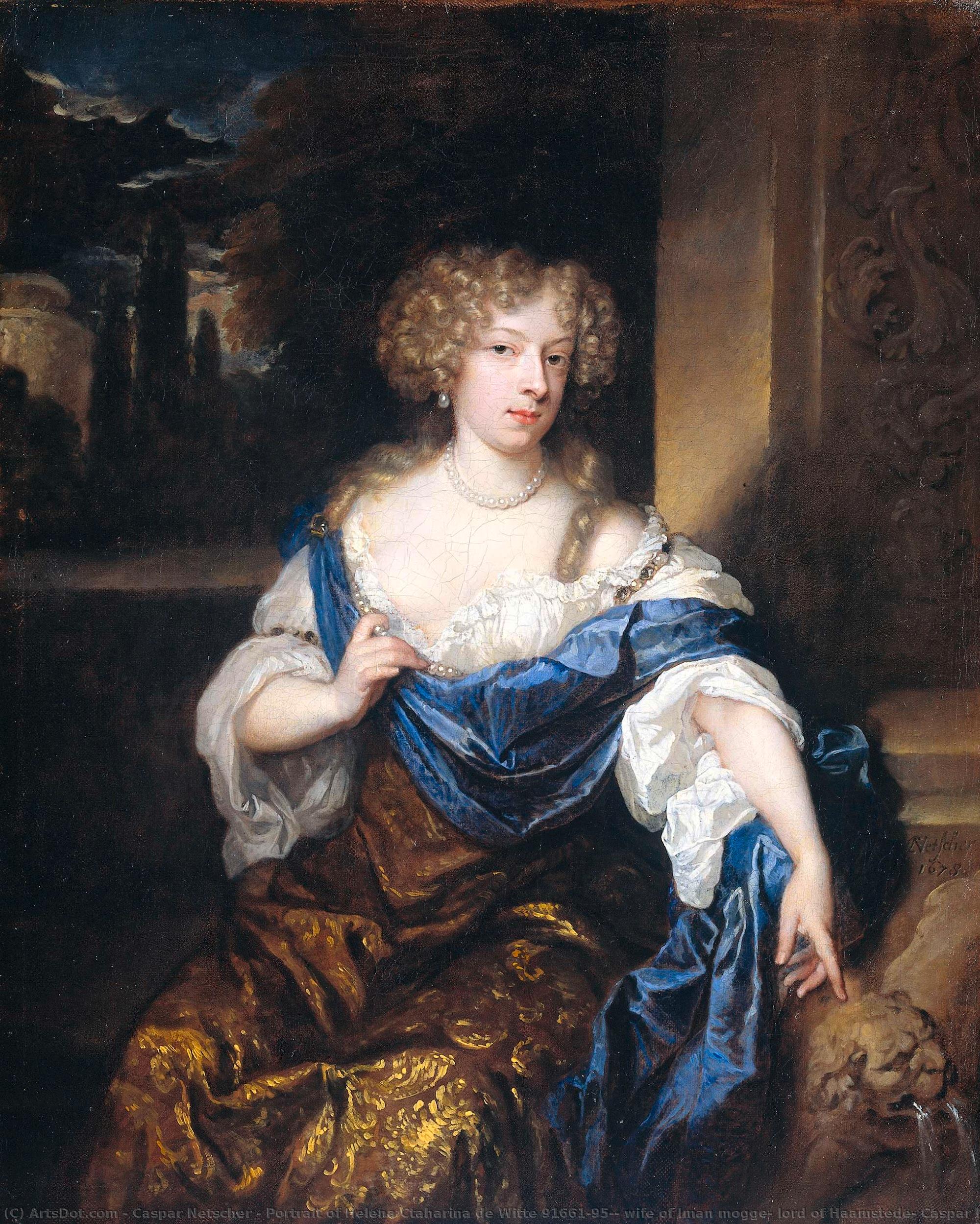 Portrait Of Helena Ctaharina De Witte 91661-95), Wife Of Iman Mogge, Lord Of Haamstede, Caspar Netscher, 1678 — Netscher, Caspar