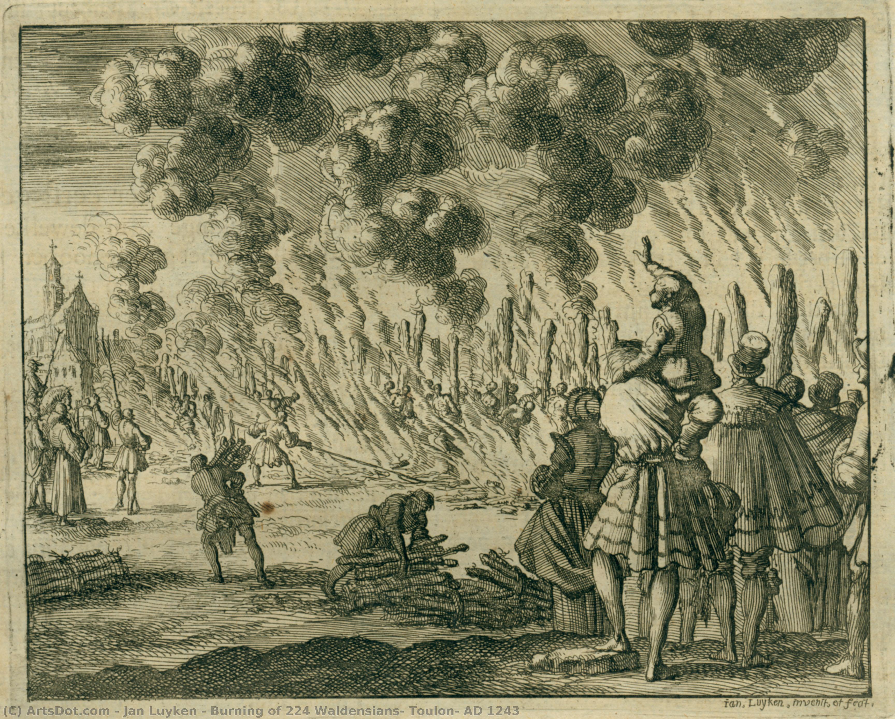 Burning Of 224 Waldensians, Toulon, Ad 1243 — Jan Luyken