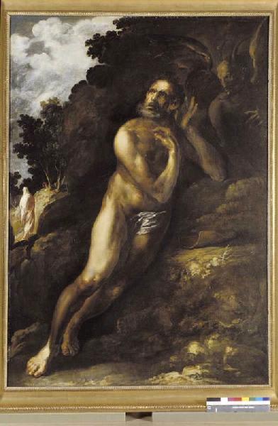 Job Tenté Par Le Démon (titre Moderne) Vision De Saint Jérôme (titre Ancien) — Francisco De Herrera Le Vieux